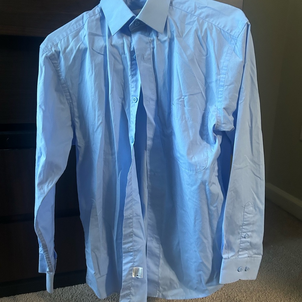 Men's Light Blue Dress Shirt - Classic Point Collar